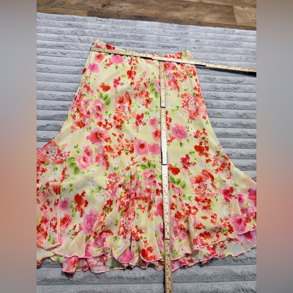 🌸 JKLA California Floral Ruffle Skirt | Women’s Size M | - Picture 2 of 4